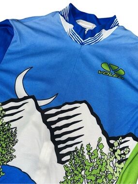 Voler Vintage Women’s Size S Blue Mountain Graphic 2003 Cycling Jersey Tee